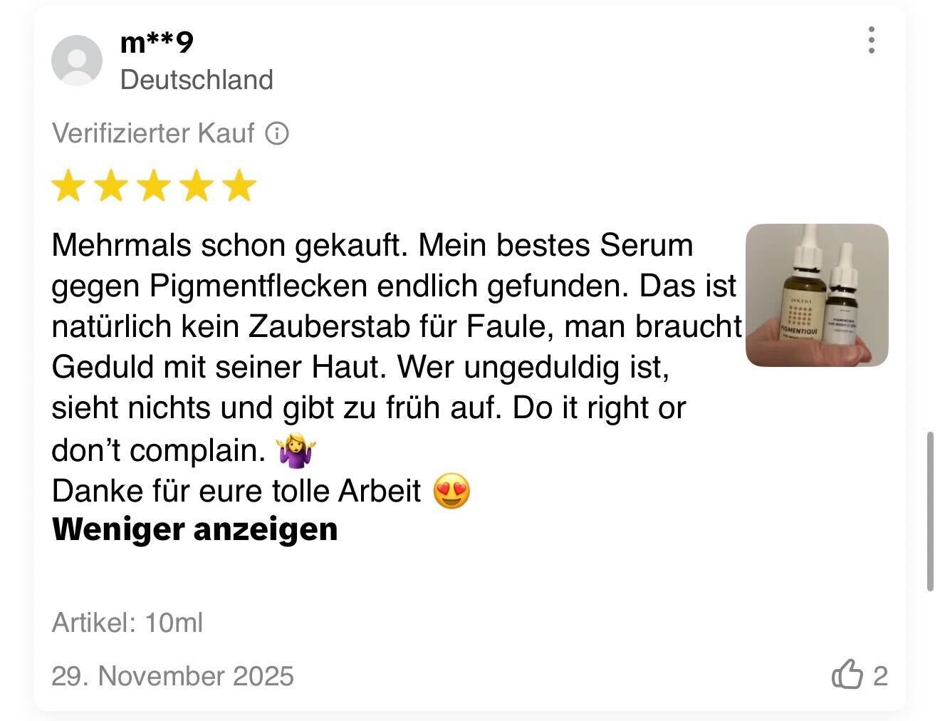 Kundenbewertung – Mehrmals gekauft